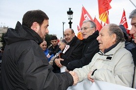  Junqueras participa en la manifestació contra les retallades per denunciar l'espoli social i fiscal que pateix Catalunya  