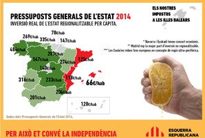 Esquerra Republicana respon a la inciativa del PP contra l'existència dels PPCC amb el mapa de l'espoli